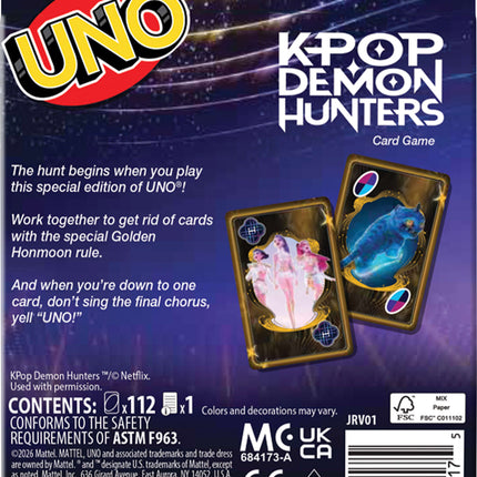  UNO KPop Demon Hunters Card Game for Kid, Adult & Family Nights with Movie-Inspired Deck