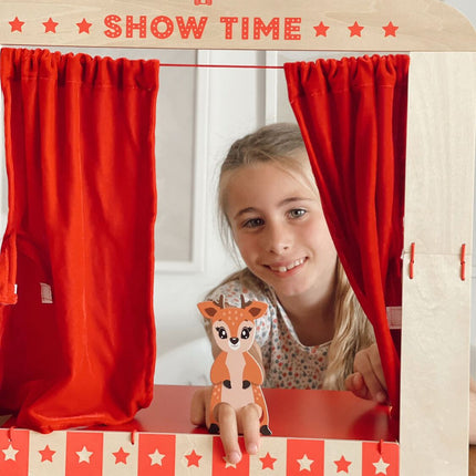 Wooden Tabletop Puppet Theater