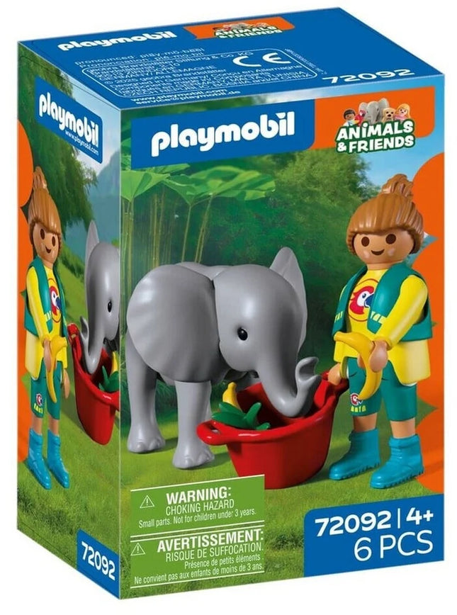 Zoo: Baby Elephant and Zookeeper