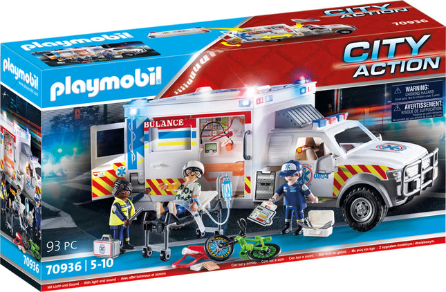 Playmobil Rescue Vehicles: Ambulance with Lights and Sound