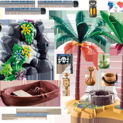 Playmobil Pirate Treasure Island with Rowboat