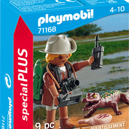 Playmobil Researcher with young caiman