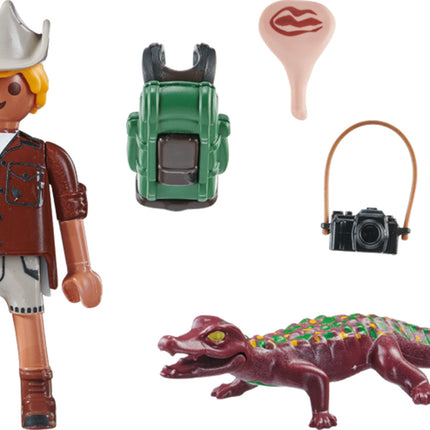 Playmobil Researcher with young caiman