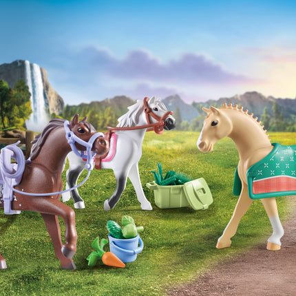 Playmobil Three Horse Set: Morgan, Quarter Horse & Shagya Araber