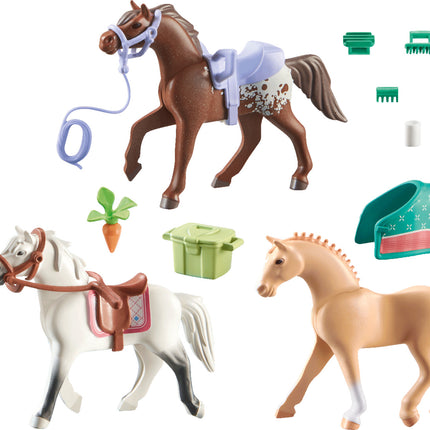 Playmobil Three Horse Set: Morgan, Quarter Horse & Shagya Araber
