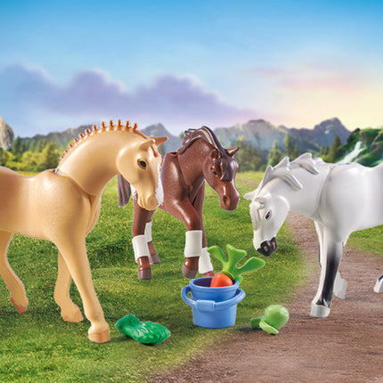Playmobil Three Horse Set: Morgan, Quarter Horse & Shagya Araber