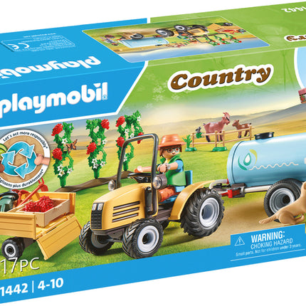 Playmobil Tractor with trailer and water tank