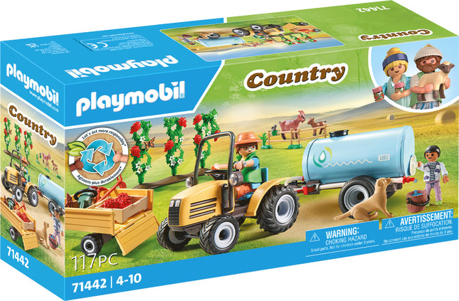 Playmobil Tractor with trailer and water tank