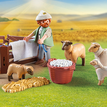 Playmobil Young Shepherd with flock of sheep