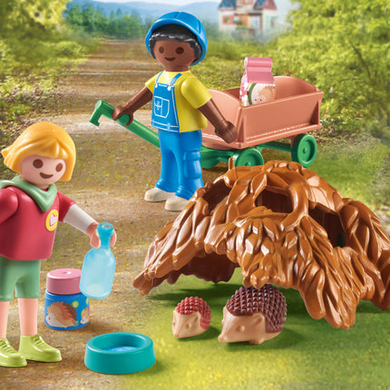 Playmobil Children with Hedgehog family