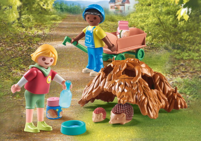 Playmobil Children with Hedgehog family