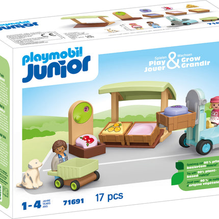 Playmobil Junior: Organic Market Stall & Forklift