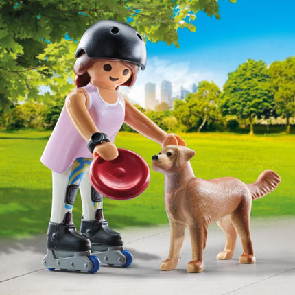 Skater with Retriever