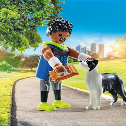 Jogger with Border Collie
