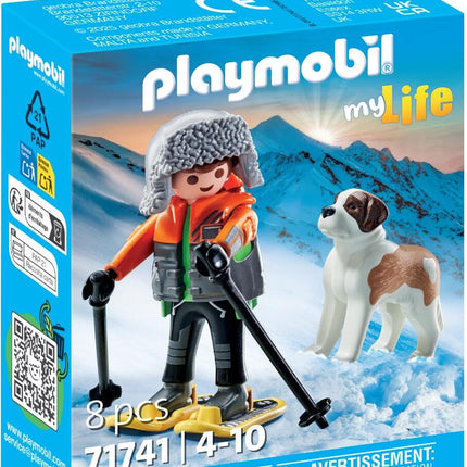 Hiker with Saint Bernard