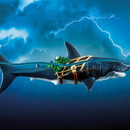 Giant Shark with Pirate