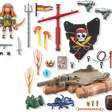 Pirate Raft with Treasure