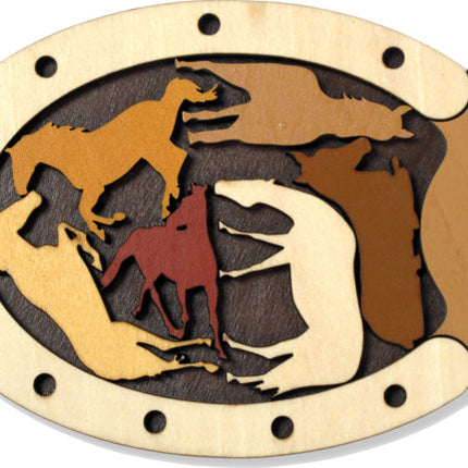 Wild Horses wooden packing puzzle