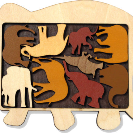 Elephant Parade wooden packing puzzle