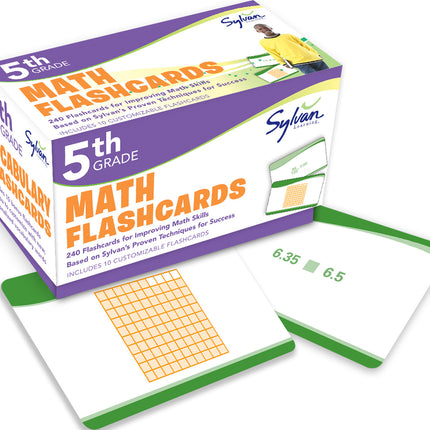 5th Grade Math Flashcards: 240 Flashcards for Improving Math Skills (Decimals, Fractions, Percents, Adding and Subtracting Fractions, Geometry)