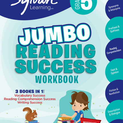 5th Grade Jumbo Reading Success Workbook: 3 Books in 1-- Vocabulary Success, Reading Comprehension Success, Writing Success; Activities, Exercises & Tips to Help Catch Up, Keep Up &  Get Ahead