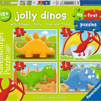 My First Puzzles: Jolly Dinos (2, 3, 4, 5 Piece Puzzles)