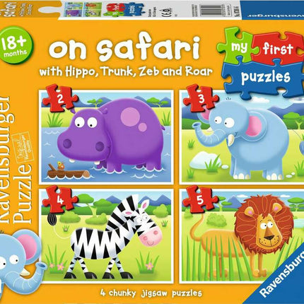 My First Puzzles: On Safari (2, 3, 4, 5 Piece Puzzles)