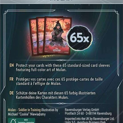 Disney Lorcana: Rise of the Floodborn TCG Card Sleeve Pack - Mulan