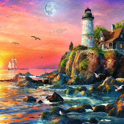 Lighthouse at Sunset (500 Piece Puzzle)