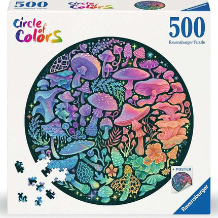 Mushrooms 500 Pc Round Puzzle