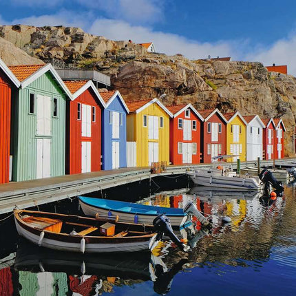 Colorful Houses in Sweden 100 Pc Puzzle