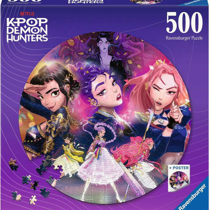 KPop Demon Hunters 500 pc Round Puzzle