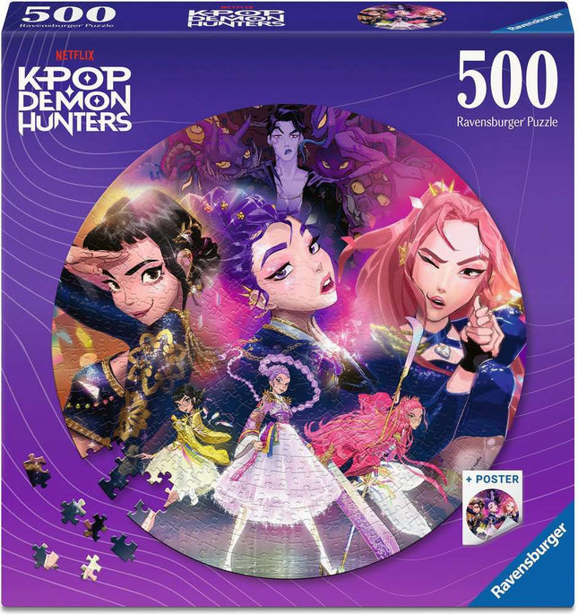KPop Demon Hunters 500 pc Round Puzzle