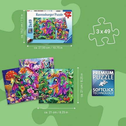 Baby Garden Dragons 3x49 Pc Puzzle