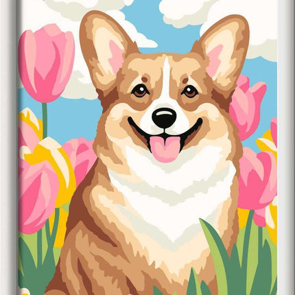 CreArt: Floral Corgi 7x10