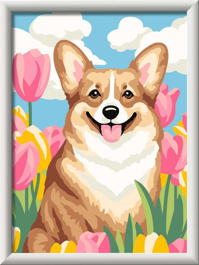 CreArt: Floral Corgi 7x10