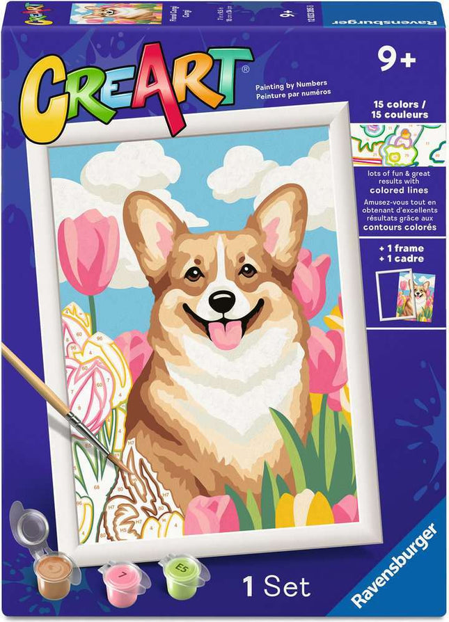 CreArt: Floral Corgi 7x10