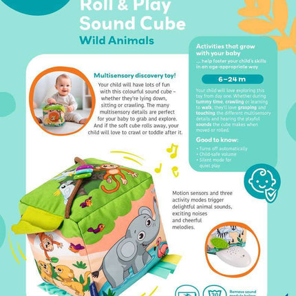 Roll & Play Sound Cube: Wild Animals