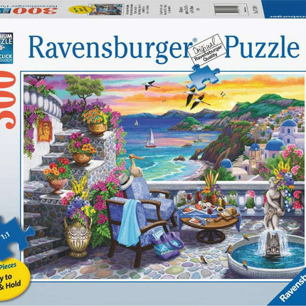 Santorini Sunset (300 pc Large Format Puzzle)