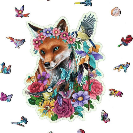 Colorful Fox Shaped (150 pc Shaped Wooden Puzzles)