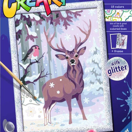 CreArt: Paint-By-Number Festive Friends w/Glitter 7x10