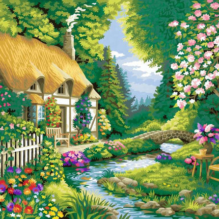 CreArt: Paint-By-Number River Cottage 12x16