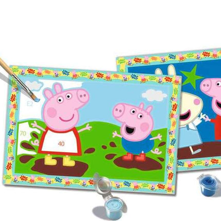 CreArt - Serie Junior: 2 x Peppa Pig - Paint by numbers for kids 5 years up