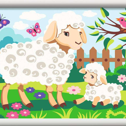 CreArt - Sheep and Lamb - Paint by numbers for kids 9 years up