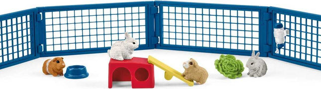 Rabbit And Guinea Pig Hutch Farm Figurine Toys Play Set