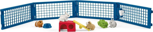Rabbit And Guinea Pig Hutch Farm Figurine Toys Play Set