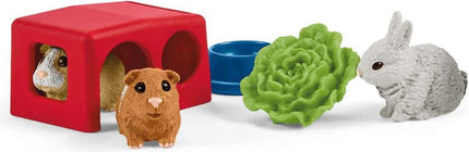 Rabbit And Guinea Pig Hutch Farm Figurine Toys Play Set