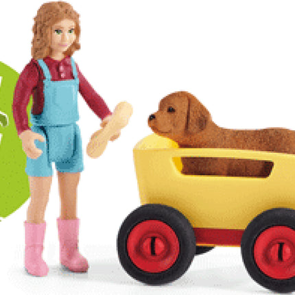 schleich Farm Life Puppy Wagon Ride