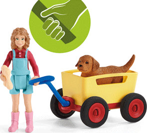 schleich Farm Life Puppy Wagon Ride