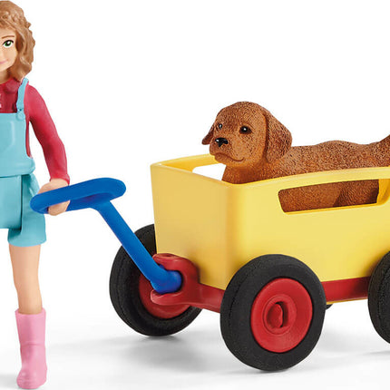 schleich Farm Life Puppy Wagon Ride